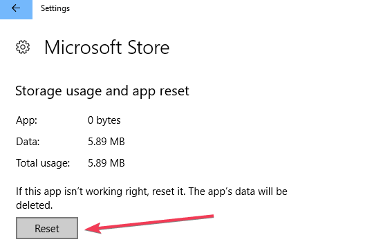ripristinare Microsoft Store
