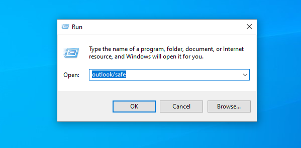 تشغيل Outlook في الوضع الآمن