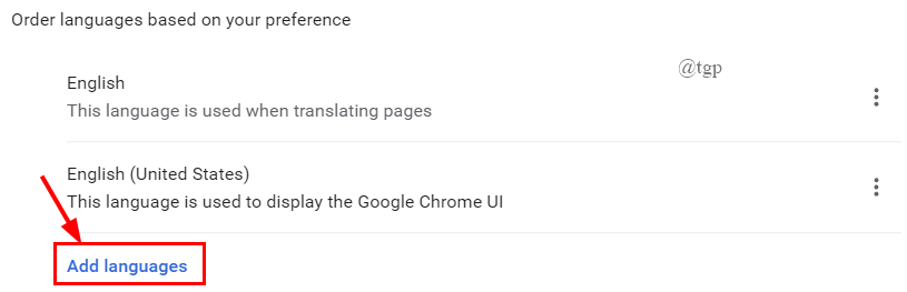 Chrome Lisää kieliä