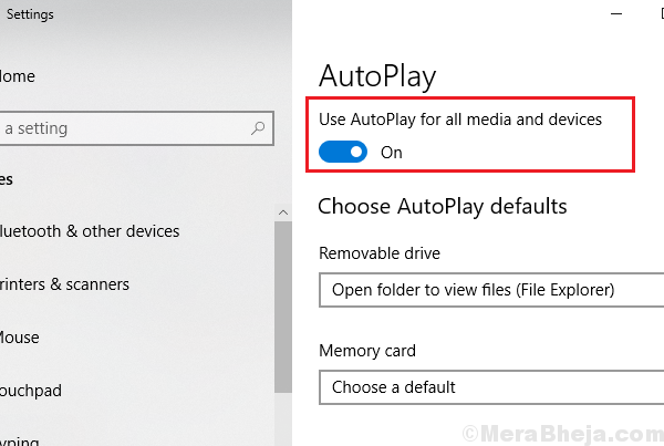 Atspējojiet automātisko atskaņošanu, izmantojot Windows 10 iestatījumus