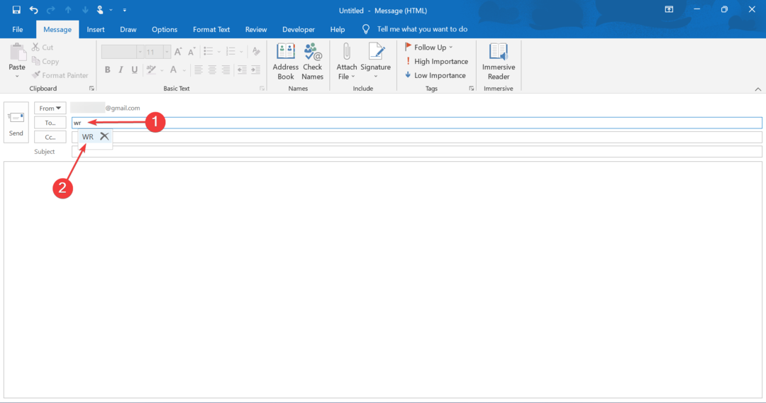 odeslat e-mail na vytvořený skupinový e-mail v aplikaci Outlook