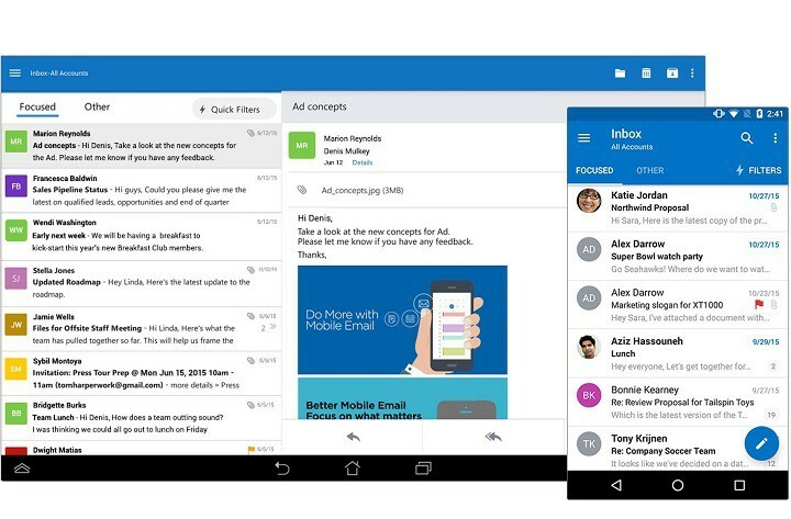 Osredotočeno Inbox prihaja v Outlook, skupaj z več funkcijami