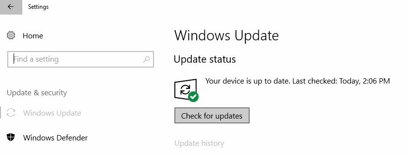 oppdater Windows 10