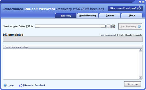 DataNumen Outlook Password Recovery Outlook come proteggere con password un'e-mail