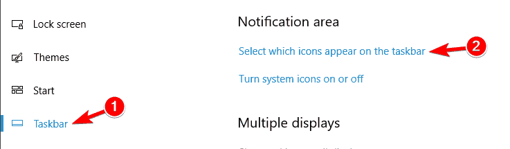 Иконата за безопасно премахване на хардуер винаги присъства в лентата на задачите, изберете кои икони да се показват в лентата на задачите