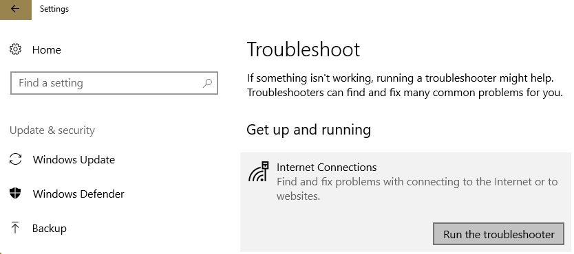 Windows 10 Internet-Fehlerbehebung
