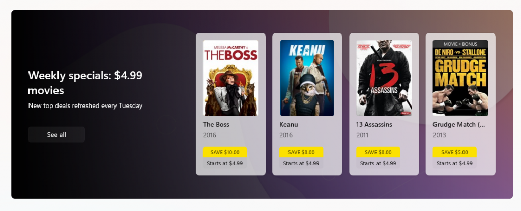 อัปเดตการออกแบบราคาใน Microsoft Store