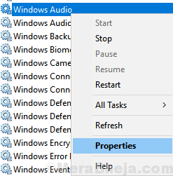 Właściwości audio systemu Windows Min