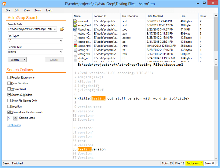 Astrogrep-Windows-10-рабочий стол поиск-инструмент