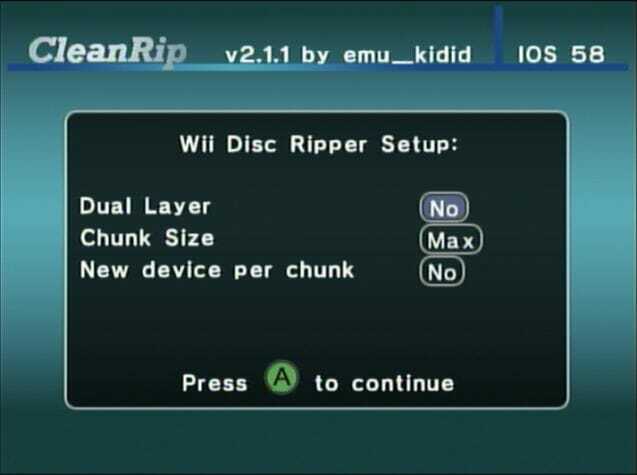 Rip Wii disk ISO