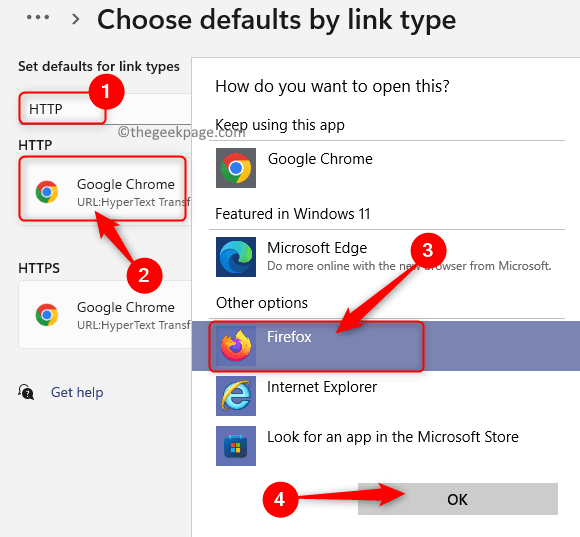 Wybierz ustawienia domyślne Typ łącza Wybierz Min. HTTP aplikacji