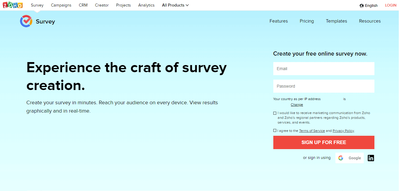 Zoho Survey - logiciel de commentaires automatisés