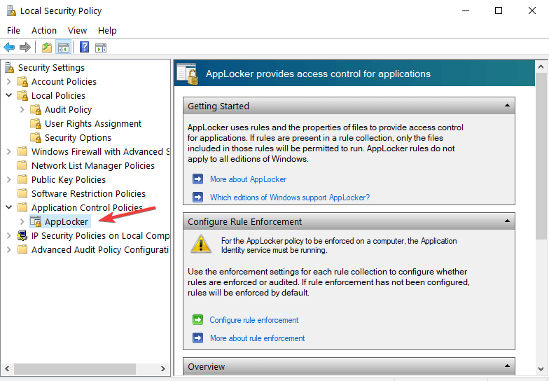 блокировщик приложений Windows 10