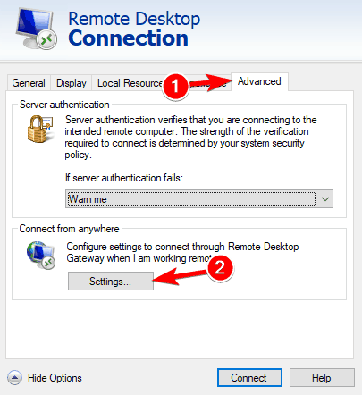 Desktop remoto non si connette a Internet