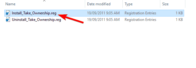 преузми власништво рег датотеку Виндовс 10 уклони регистар водених жигова