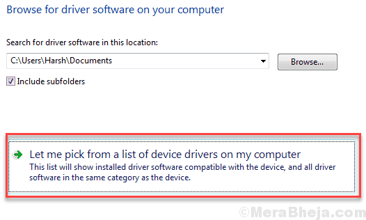 เลือกไดรเวอร์จากคอมพิวเตอร์