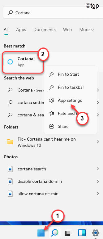 Nastavitve aplikacije Cortana Min