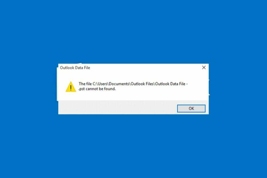 Outlook-PST-Datei kann nicht gefunden werden