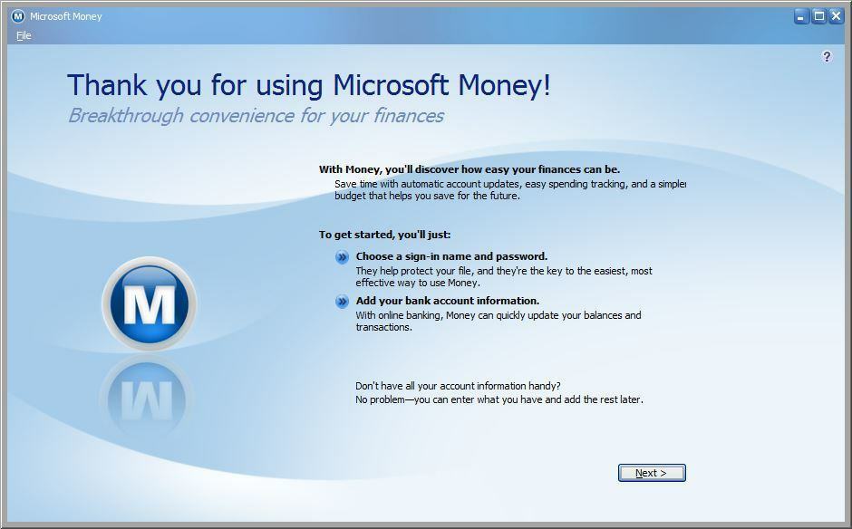 Laden Sie Microsoft Money unter Windows 10 herunter und installieren Sie es