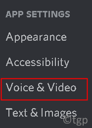 Discor Voice Video -indstillinger Min