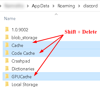 Изтриване на кеш файлове на Discord Мин