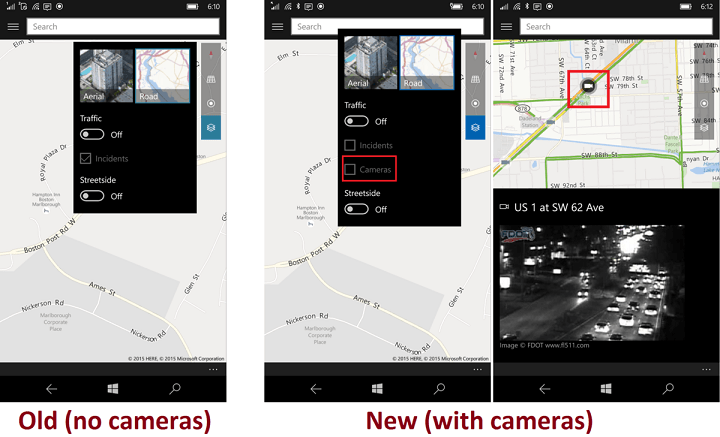 actualización de mapas de microsoft