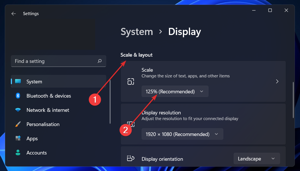 Scale-and-Layout-Scale Windows 11 Splitscreen funktioniert nicht