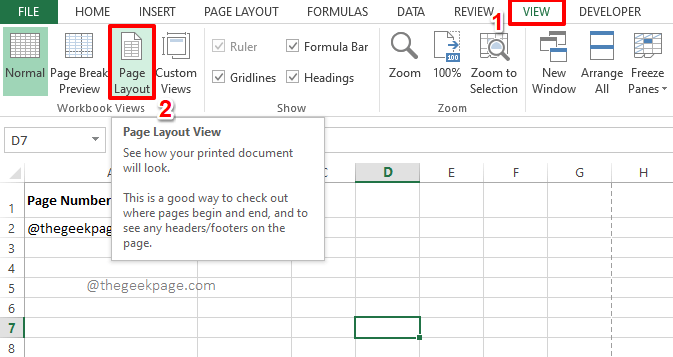 Sivunumeroiden lisääminen ylä-/alatunnisteeksi Excelissä