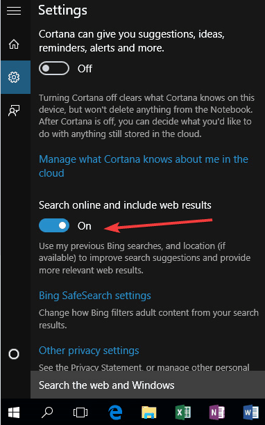 ta bort Cortana sökfält Windows 10 startmeny