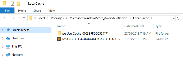 Windows Store-cache kan blive beskadiget