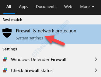 Risultato Fare clic con il tasto sinistro su Firewall e protezione di rete