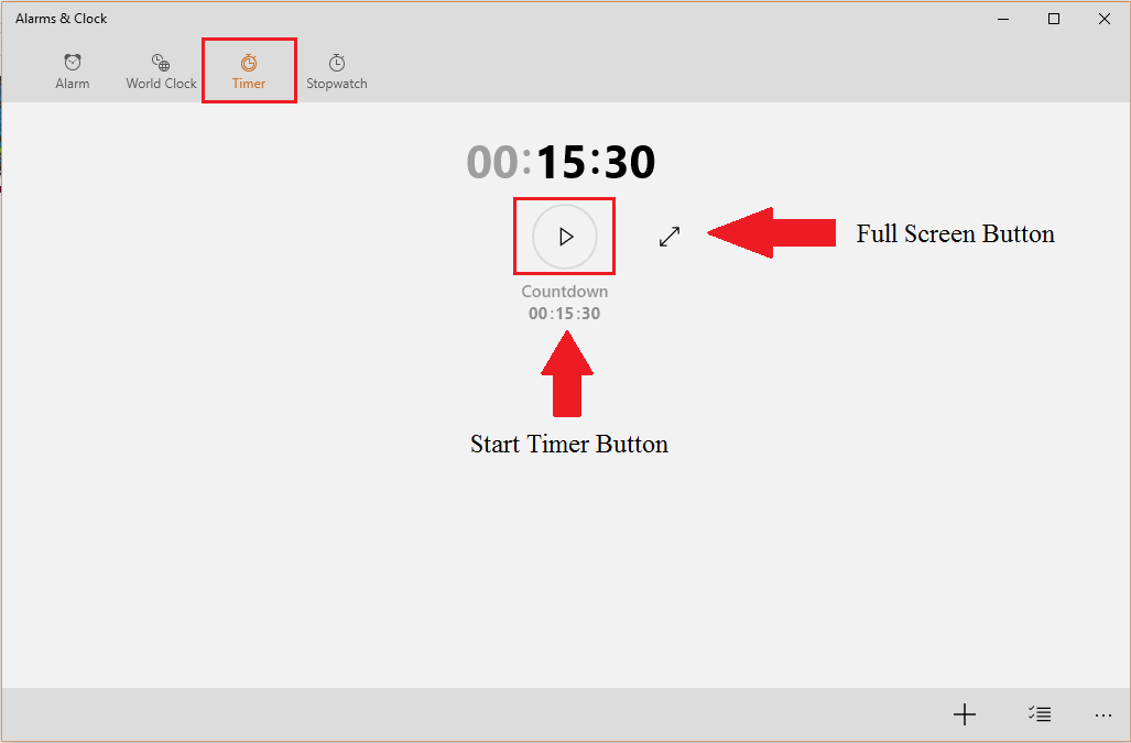 Hur man använder inbyggd stoppur Timer Alarm-funktion i Windows 10