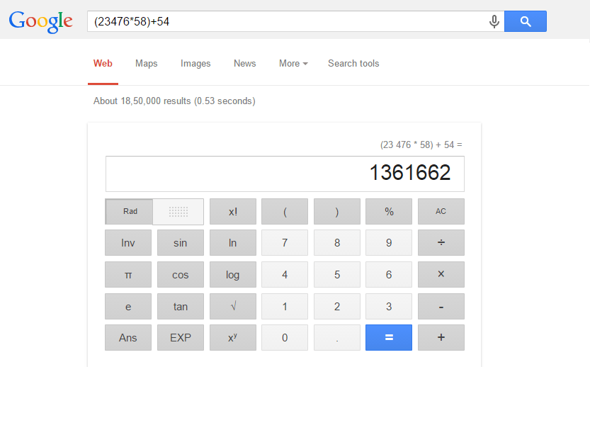 „Google“ skaičiuoklė