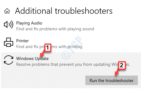 Solucionadores de problemas adicionales Iniciar y ejecutar Windows Update Ejecutar el solucionador de problemas