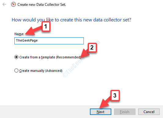 Asistente para crear un nuevo conjunto de recopiladores de datos Siga las instrucciones para crear una nueva plantilla