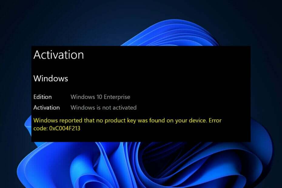 błąd aktywacji Windows 11 błąd aktywacji 0xc004f213