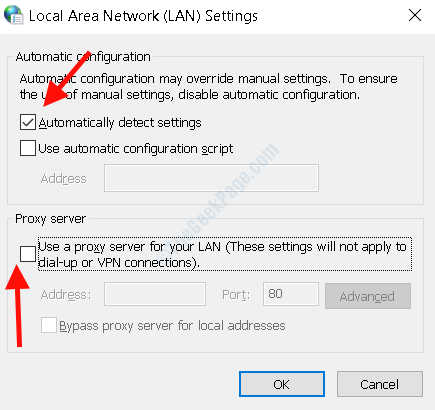 Configuración de LAN Detección automática