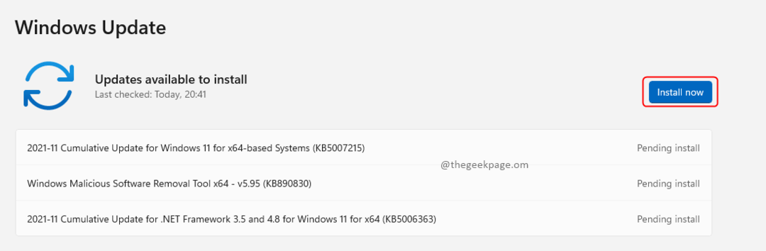 Windows Update telepítési min