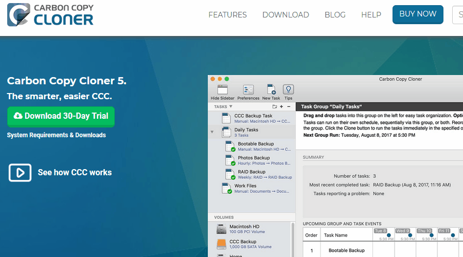 Perangkat lunak cadangan Carbon Copy Cloner untuk mac