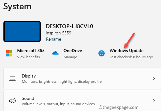 Innstillinger System Windows Update Min