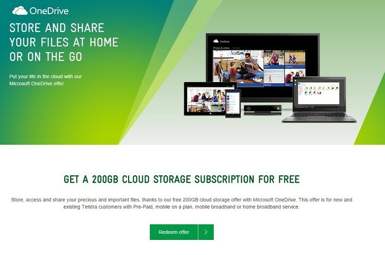 Telstra bietet seinen Kunden 200 GB kostenlosen Microsoft OneDrive-Speicher an