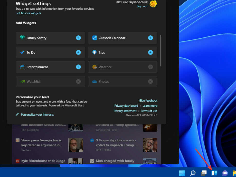 Valdiklių juosta „Windows 11“ tinklo greičio monitorius