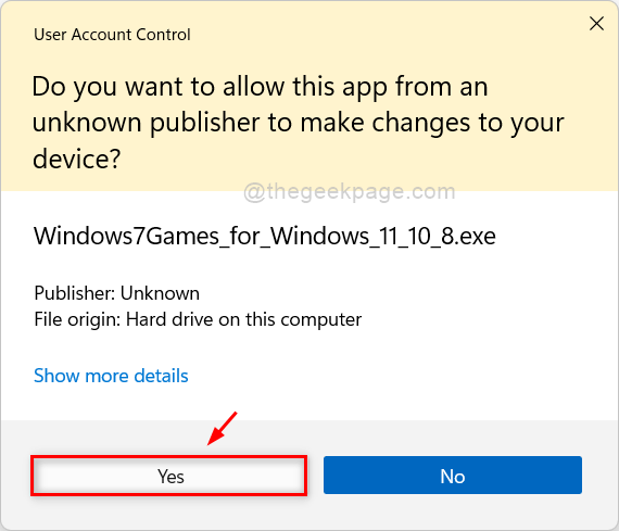 Windows7gamesinstallation 11zon için Evet Uac İstemi'ni tıklayın