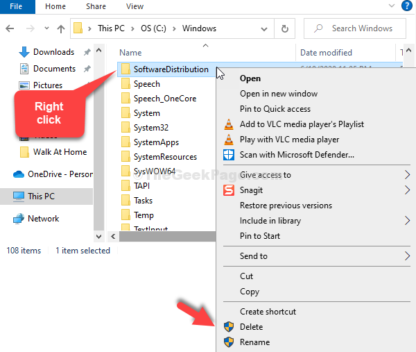 Win + E File Explorer Ini Pc C Drive Windows SoftwareDistribution Klik Kanan Hapus