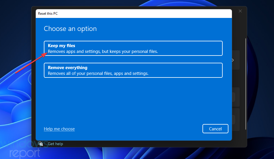 Možnost zachovat moje soubory Windows Update Něco se pokazilo Windows 11
