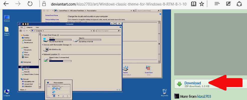 Windows 10PCにWindows95テーマをインストールする方法