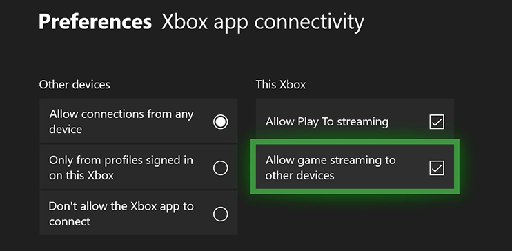 Xbox One-Streaming aktivieren