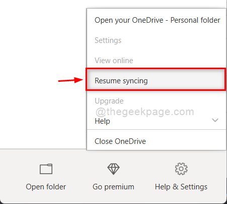 Genoptag synkronisering af Onedrive 11zon