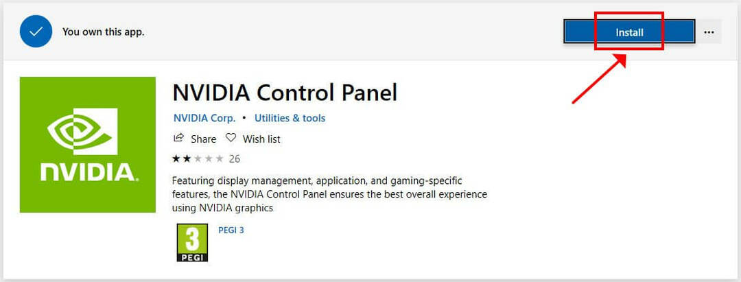 instal Panel Kontrol NVIDIA