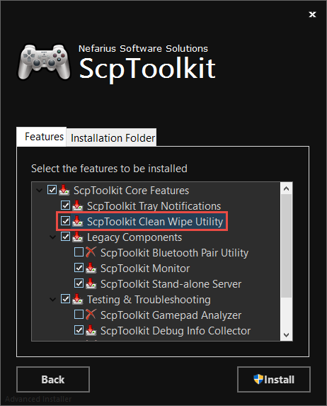 SCPTOOL - Afinstaller DS4Windows